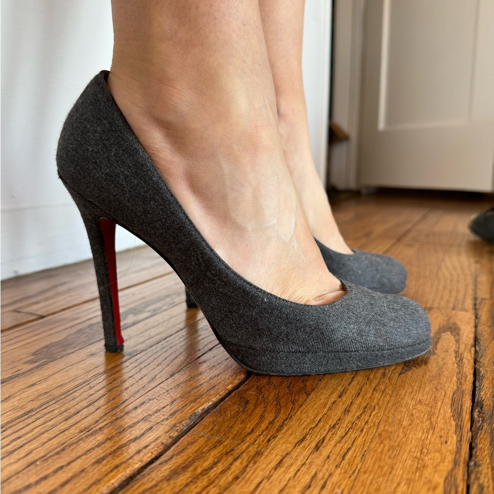 Gray Christian Louboutin Pumps